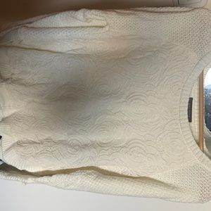 White Sweater with lace front